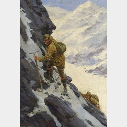 Anton Otto Fischer (American, 1882-1962) Scaling Cliffs