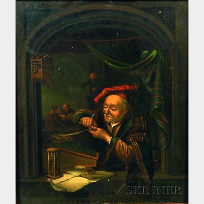 Sold at auction Dutch School, 19th Century Scholar Sharpening His Quill ...