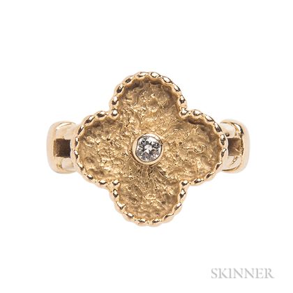 18kt Gold and Diamond "Alhambra" Ring, Van Cleef & Arpels