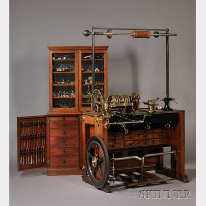 Holtzapffel & Company Rose Engine Lathe No. 1636 and Cabinet of Accessories