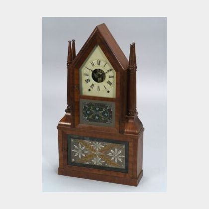 Mahogany Gothic Steeple on Steeple Clock