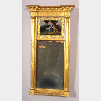 Federal Gilt Gesso and Eglomise Mirror