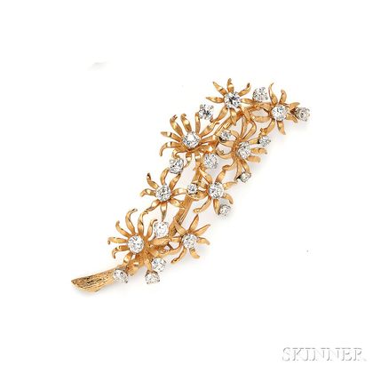 18kt Gold and Diamond Brooch, Marianne Ostier