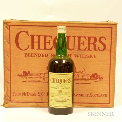Chequers Blended Scotch Whisky, 12 quart bottles (oc) 