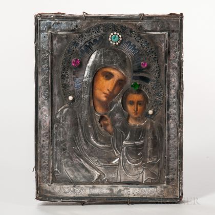 Russian Icon Depicting the Holy Mother and Child