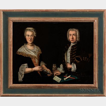 German School, 18th Century Portrait of Philipp Ludwig Finckh and Sophie Magdalene Godelmann