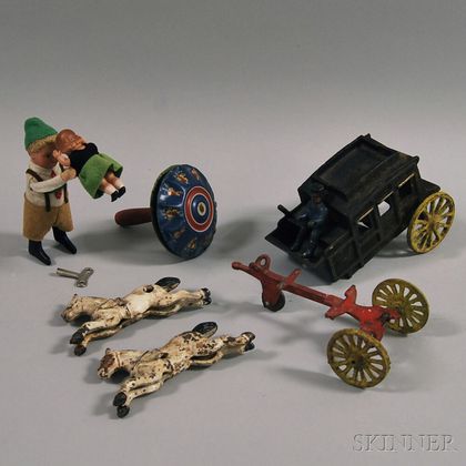 Group of Three Cast Iron and Tin Toys
