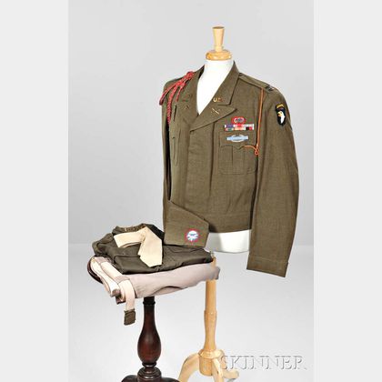 Eisenhower Jacket, Cap, Trousers, and Shirts Owned by Captain S. Scrivener, 101st Airborne Division