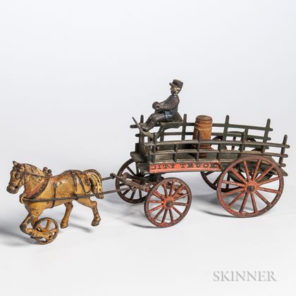 Cast Iron "City Truck" Horse-drawn Wagon and Driver