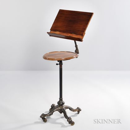 Victorian Mahogany and Cast Iron Music Stand