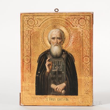 Russian Icon Depicting St. Sergius of Radonezh