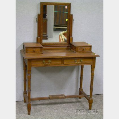 Victorian Walnut Mirrored Dressing Table. 