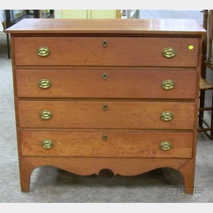 Country Federal Pine Four-Drawer Chest. 