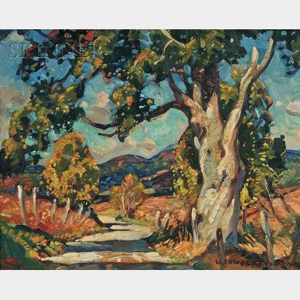William Lester Stevens (American, 1888 - 1969) Landscape with Gnarled Tree