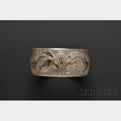 Northwest Coast Engraved Silver Bracelet