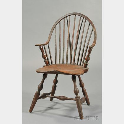 Painted Continuous-arm Brace-back Windsor Chair