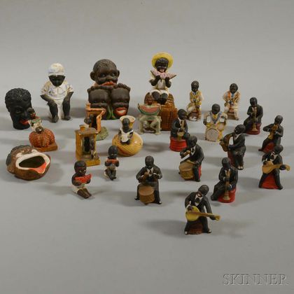 Group of Black Bisque Figures. Estimate $200-300