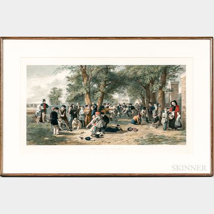 Large Framed Engraving The Play-Ground