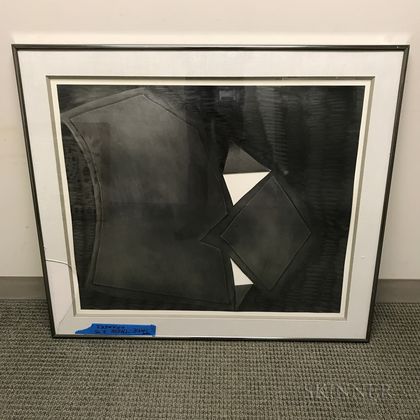 Three Framed Metallic-painted Abstract Scenes