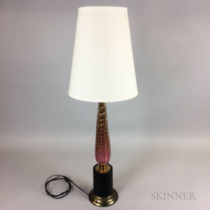 Murano Glass and Metal Table Lamp