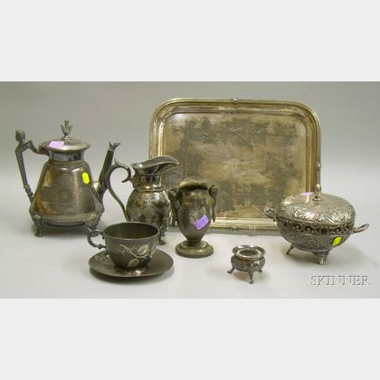 Seven Pieces of Victorian Silver Plated Tableware