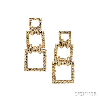 18kt Gold Rope Earrings, Tiffany & Co.