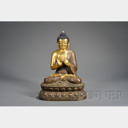 Large Gilt-bronze Buddha