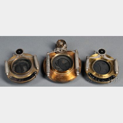 Three Early Brass Bausch & Lomb Shutters