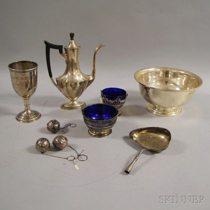 Nine Assorted Silver and Silver-plated Items