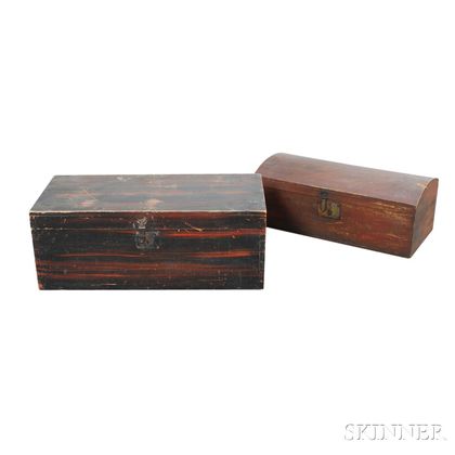 Two Grain-painted Boxes