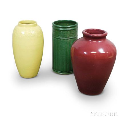 Three Large Pottery Floor Vases
