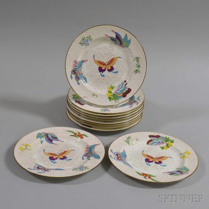 Set of Eleven Wedgwood Butterfly-decorated Salad Plates