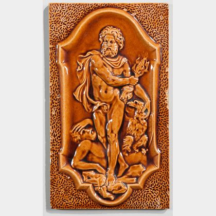 American Encaustic Tiling Co. Art Pottery Tile of a Classical Figure 