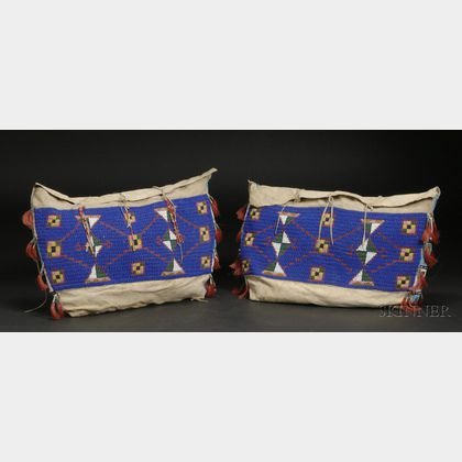 Pair of Central Plains Beaded Hide Possible Bags
