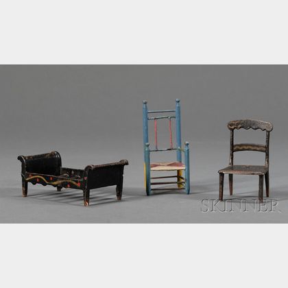 Three Pieces of Dollhouse Furniture