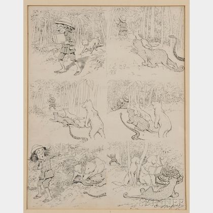 Herford, Oliver (1863-1935) Pen and Ink Cartoon Jungle Book