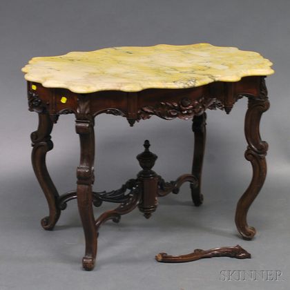 Victorian Rococo Revival Marble-top Center Table