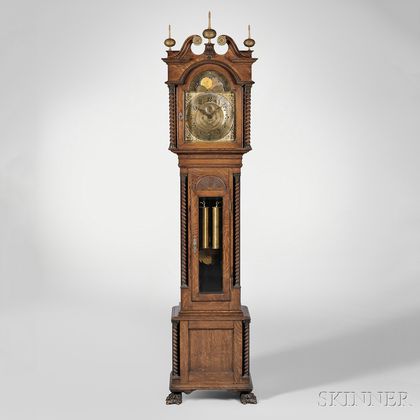 Walter Durfee & Co. Oak Tall Clock