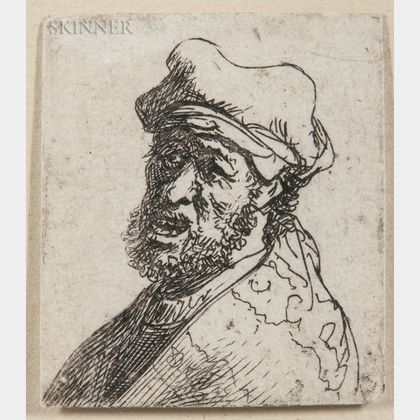 Rembrandt van Rijn (Dutch, 1606-1669) Man Crying Out, Three-Quarters Left: Bust
