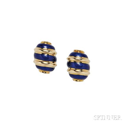 18kt Gold and Enamel "Olive" Earrings, Schlumberger, Tiffany & Co.