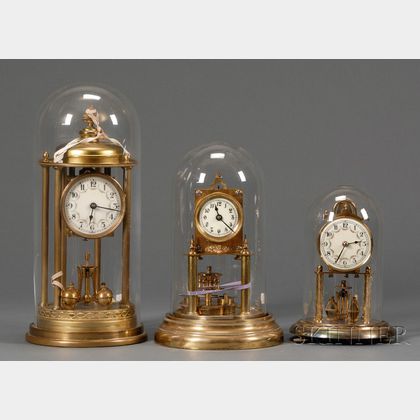 Three German 400-Day Torsion Pendulum Clocks
