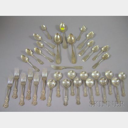Group of Sterling and Coin Flatware