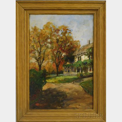 Raymond Woog (French, b. 1875) White House with Early Fall Foliage