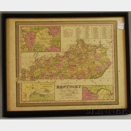Framed Thomas, Cowperthwait & Co. Folio New Map of Kentucky