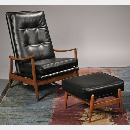 Lounge Chair and Ottoman Attributed to Milo Baughman