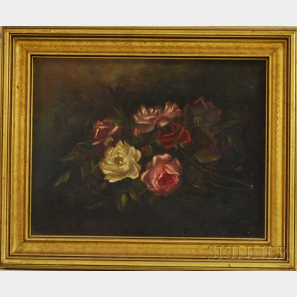 American School, 19th/20th Century Still Life with Roses.
