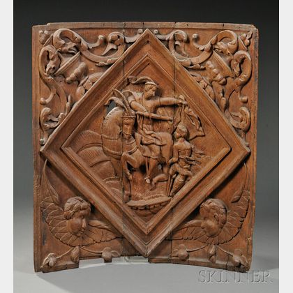 Carved Panel with St. Martin