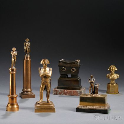 Six Napoleon-related Brass and Bronze Items