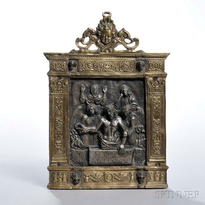 Italian Baroque-style Silvered Bronze Plaquette