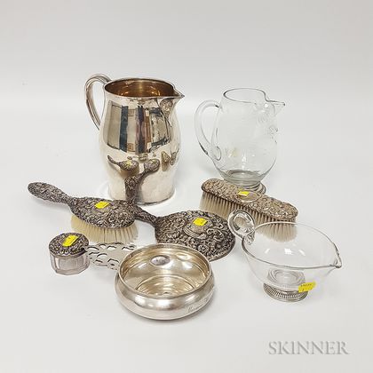 Group of Sterling Silver and Glass Items